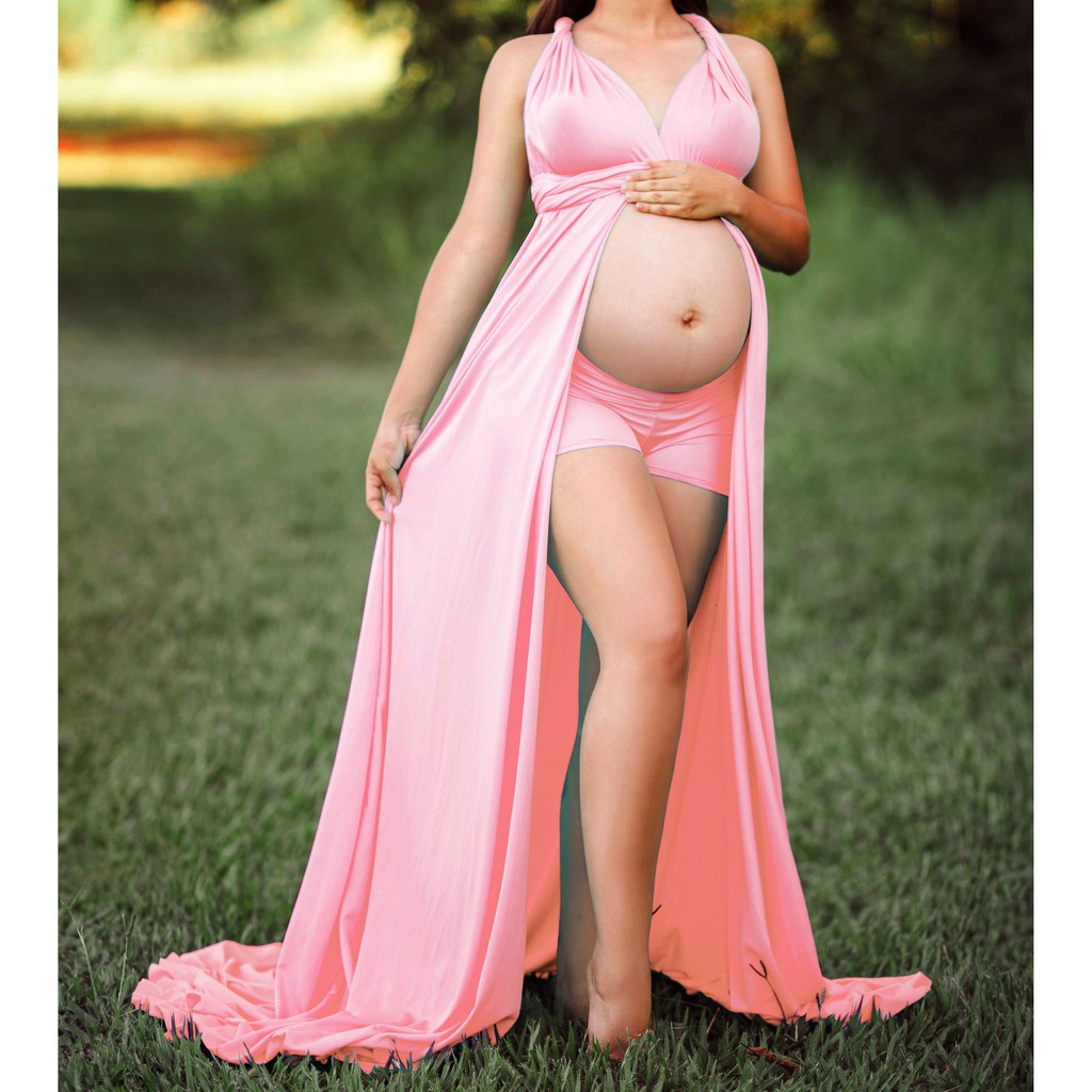 Vestido De Gestante 7 Em 1 Com Shorts, Formas Infinitas G09 em Oferta na Shopee