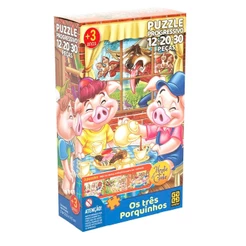 Puzzle Progressivo Monte e Conte Três Porquinhos