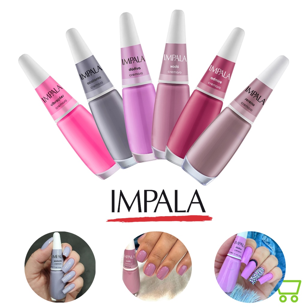 Kit Esmaltes Impala Cores Da Sua Moda Rosa Nude Barato Atacado Shopee