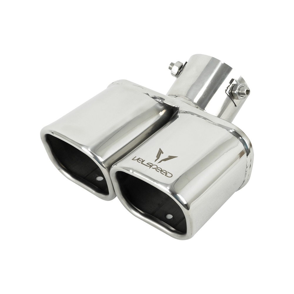 Ponteira Esportiva Automotiva Velspeed Dupla Curva Cromada