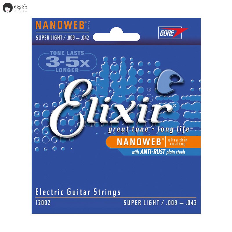 1 Set Elixir 12052 010-046 Electric Guitar Strings Nanoweb Super Light |  Shopee Brasil