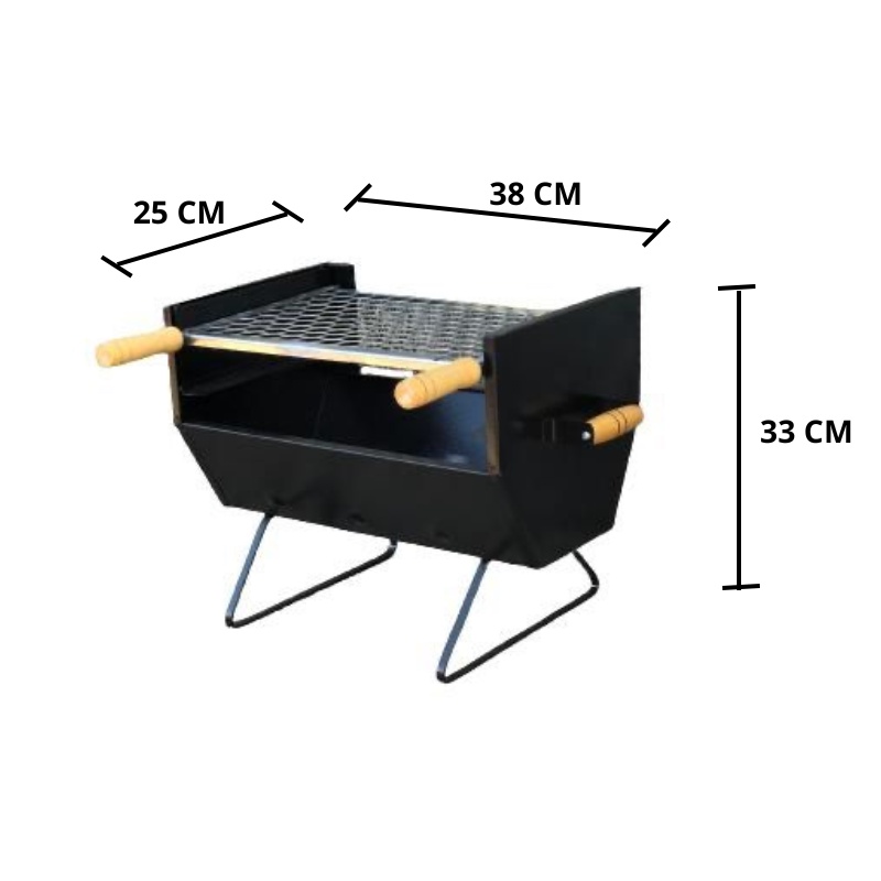 Churrasqueira de Bancada Prática 38x25x23 C/ Duas Medidas Pra Grelha Apartamento Casa Camping