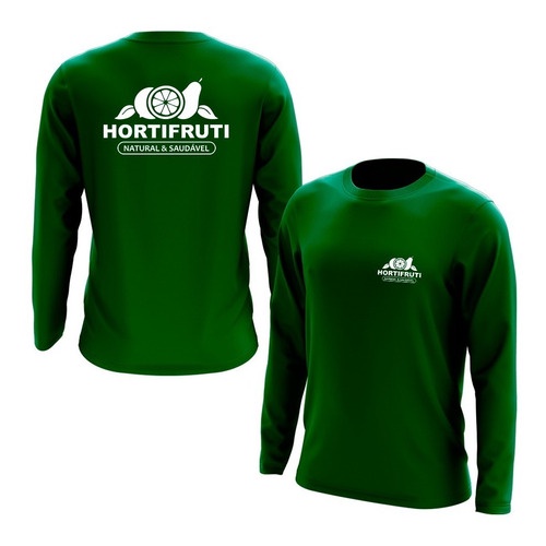 Camiseta Manga Longa Hortifruti Trabalho Uniforme Serviço