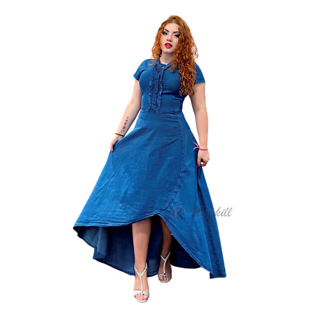 Vestido Feminino Moda Evangélica Longo Mullet Eslovenia