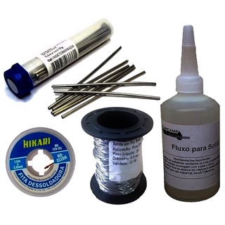 Kit Salva Chip 50g, Fluxo, Fio Solda, Malha Dessoldadora