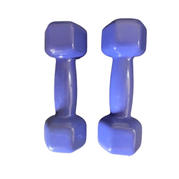 Par de halteres 2kg emborrachado sextavado roxo (4kg total)