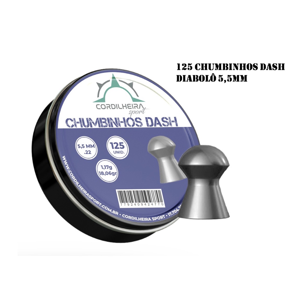 Chumbinho Cordilheira Dash 5,5mm | 125 Unidades em Oferta na Shopee