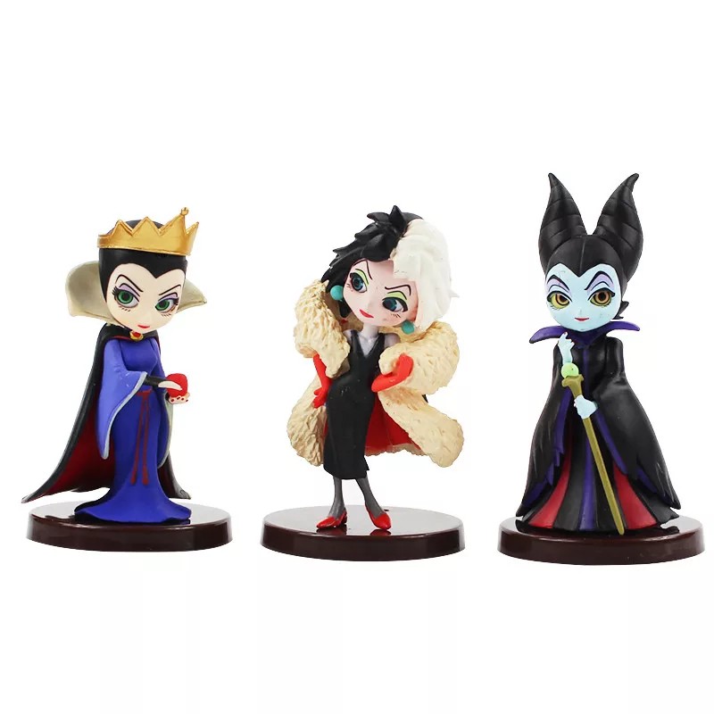 Bonecas Bruxas Malévola Cruella Rainha Má Kit 3 Personagens disney cruela