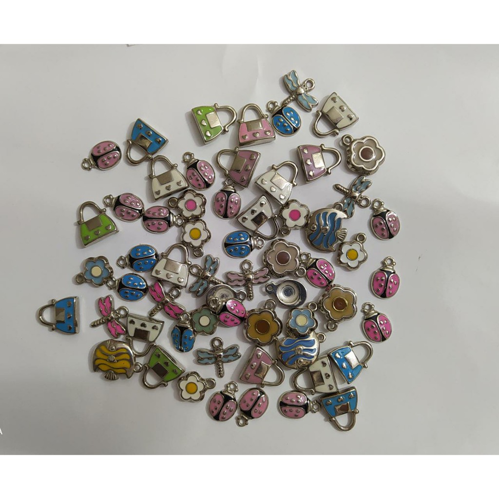 Conjunto Pingentes / Berloques Sortidos para Bijuterias 10 unidades Níquel  Diy para Pulseiras Berloques/Colares