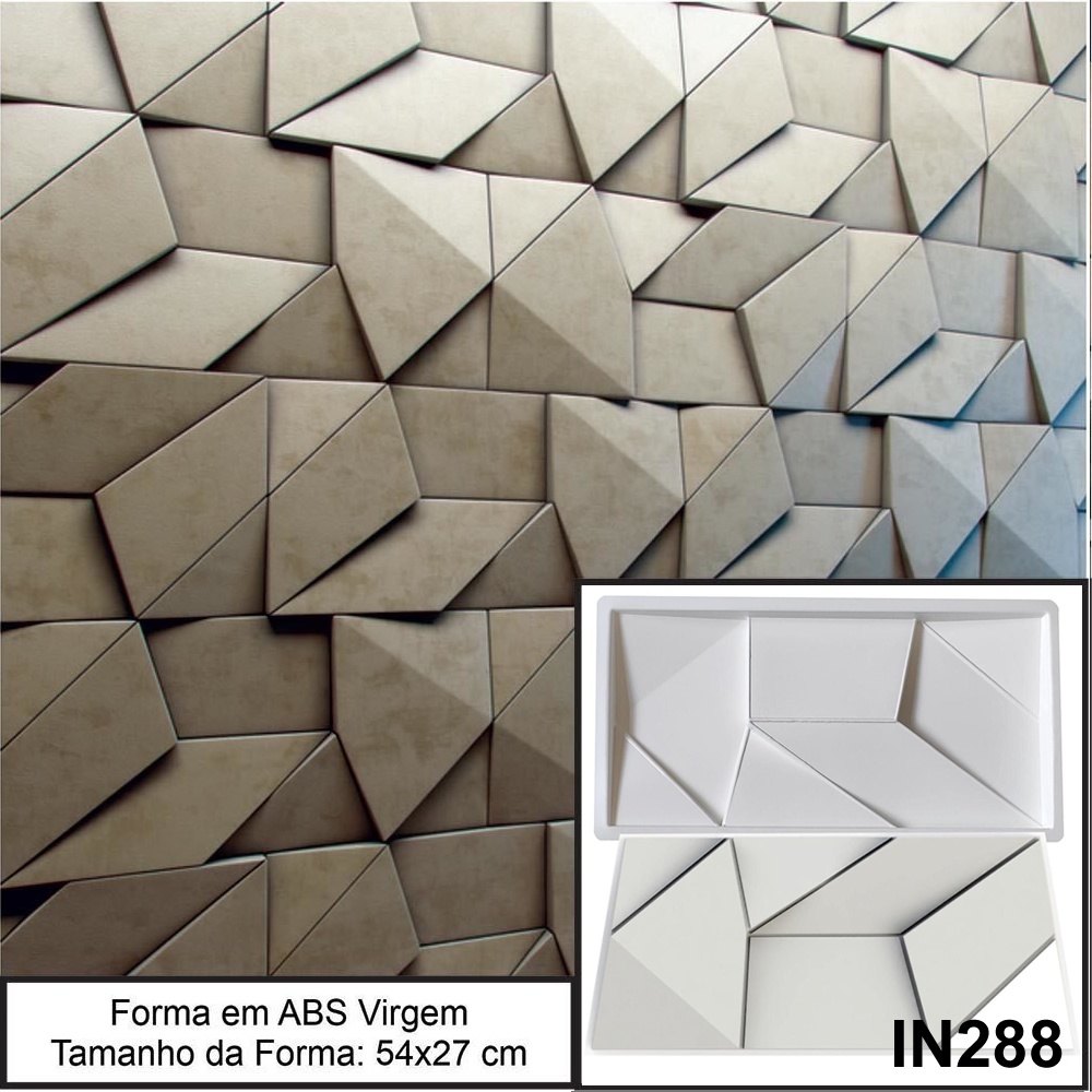 Forma 3d Gesso Escaleno 54x27cm em ABS 2mm Gesso ou Cimento 3d