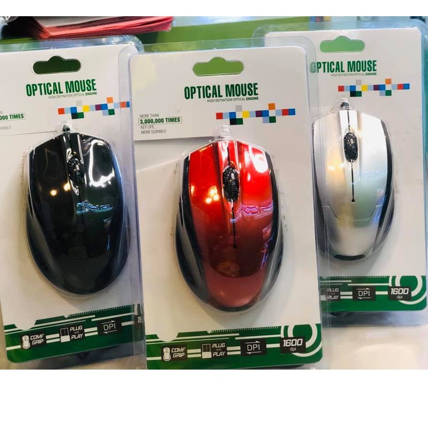 Mouse Optical 1600dpi COM FIO usb