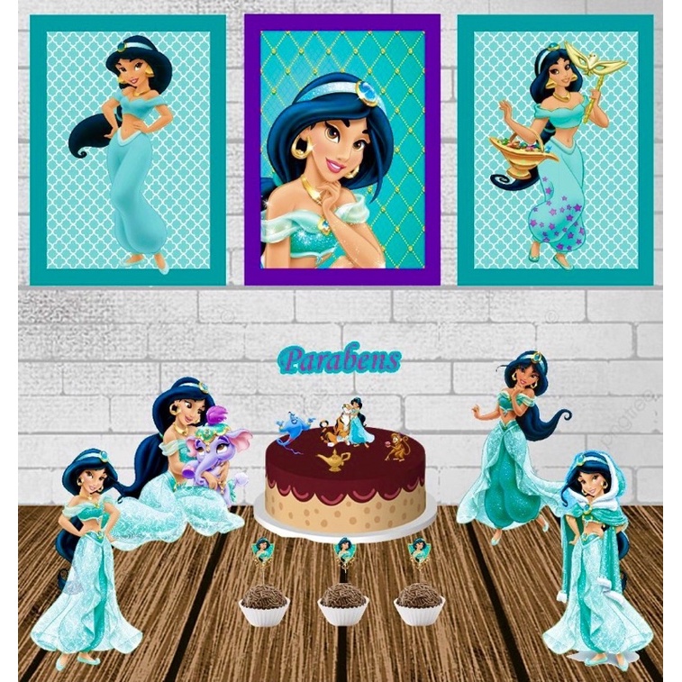 Kit Decoração para Festa Jasmine *LEIA A DESCRIÇÃO* em Oferta na Shopee