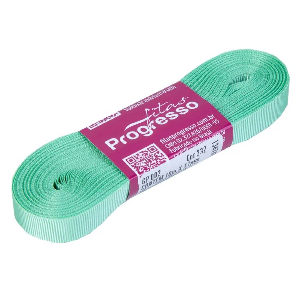 Fita Gorgurão Progresso 11mm nº2 - 10m 232 Verde Menta - 1un