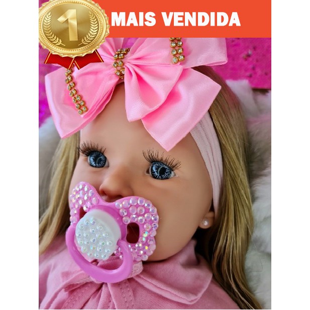 Boneca Bebê Reborn Realista Silicone Menina Morena 13 Itens - USA Magazine