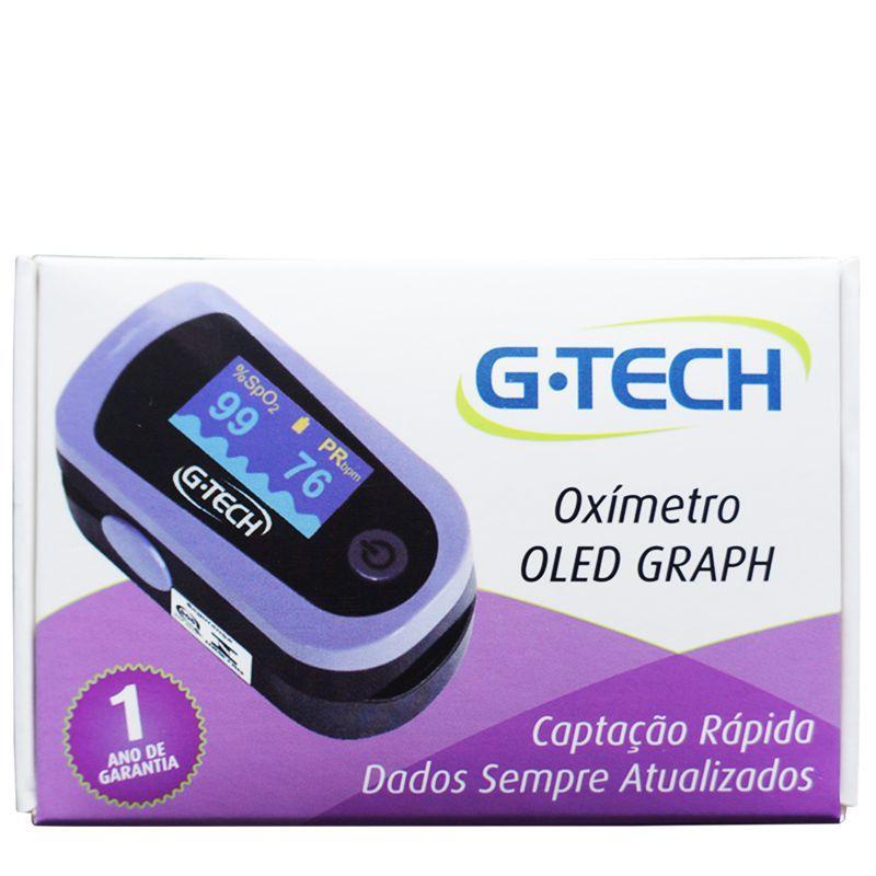 Oxímetro Oled Graph Gtech Tela Reversível Com Gráfico E Curva