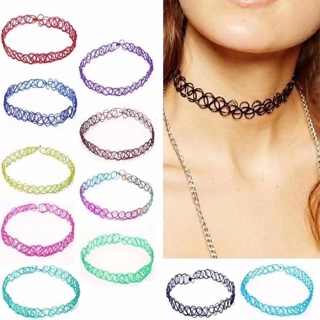 12 un Gargantilha Colar Chocker Coleira Tipo Tattoo De Nylon Preta em Oferta na Shopee
