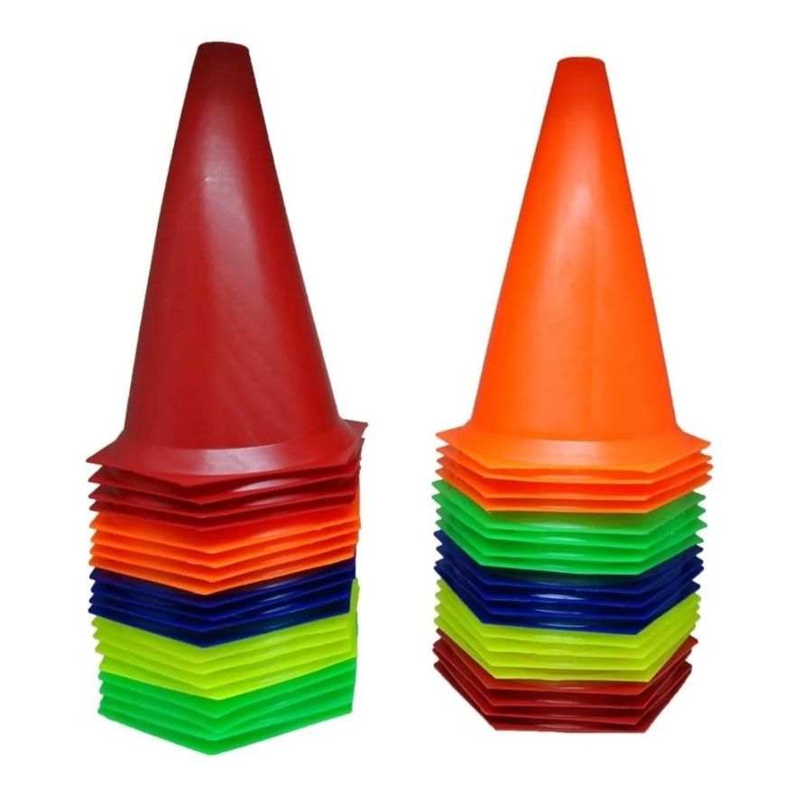 Kit 50 Cone 24cm Flexível Circuito Funcional Treinamento