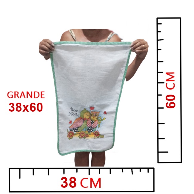 Pano de prato com viés estampado grande 38cm x 60cm cozinha.
