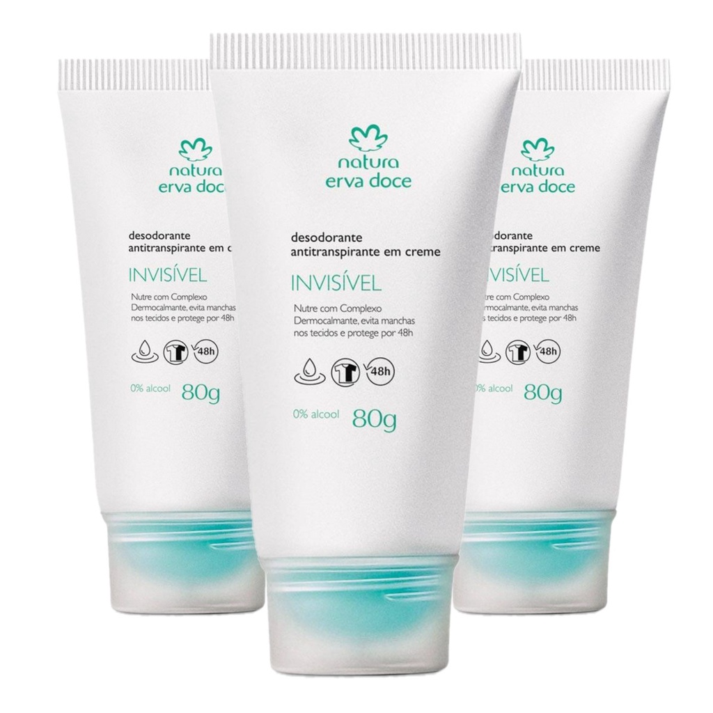 Kit Com X Desodorante Antitranspirante Creme Erva Doce Natura G