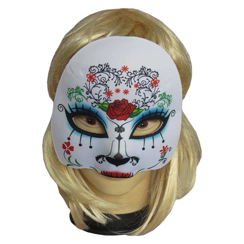 Máscara Caveira Mexicana Meia Máscara - Kit com 3 Peças