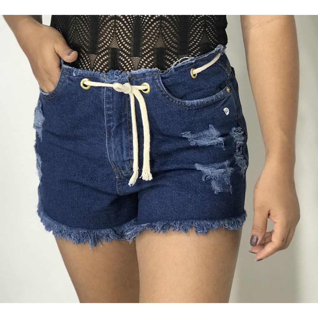 Short jeans destroyed soltinho/tam 40