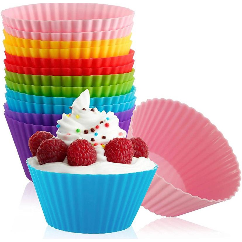 Jogo De Forma De Silicone Mini  Cupcake 12 pçs