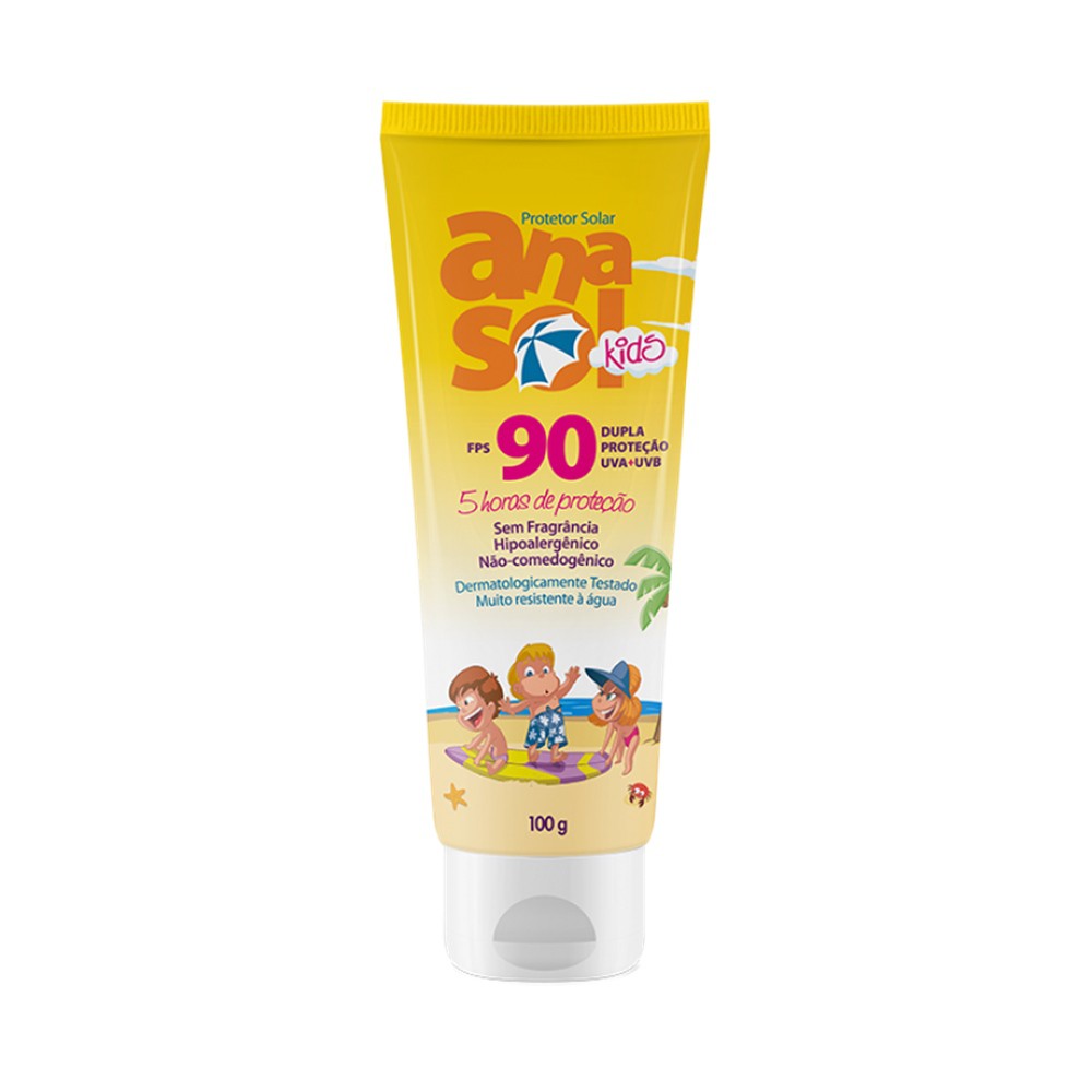 Anasol Kids FPS90 Protetor Solar Infantil 100g Sem Fragrância