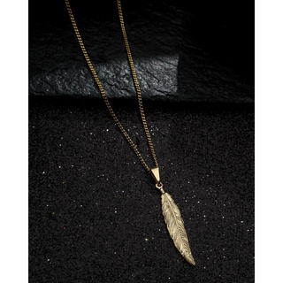 Correntinha Masculina Banhada A Ouro 18k + Pingente Pena