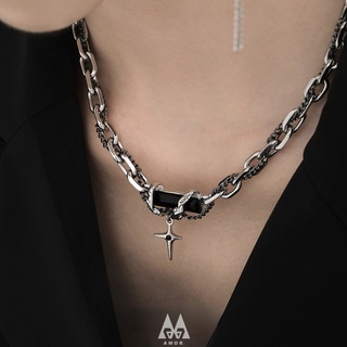 Colar/Gargantilha/Clavícula Com Pingente Preto Unissex design Pequeno/Leve/Luxo Várias Camadas