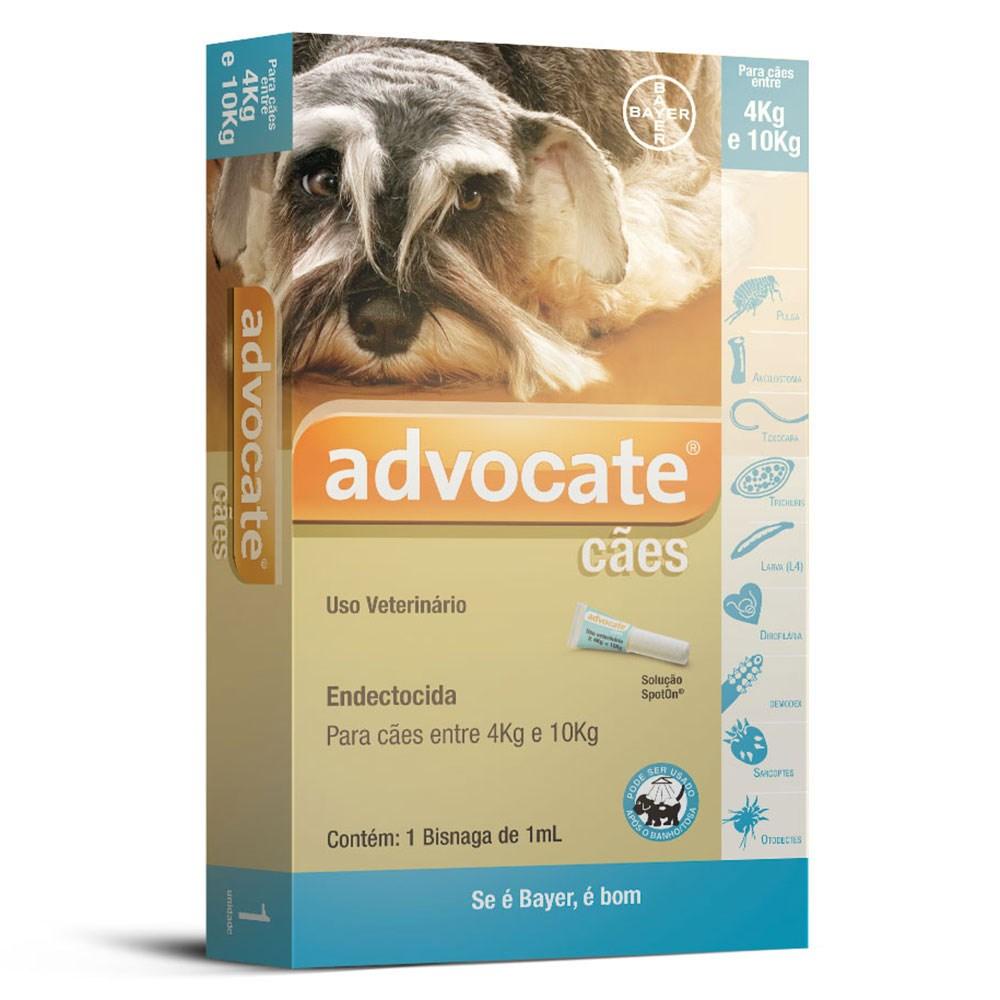 Antipulgas Advocate Cães 4Kg Até 10Kg Bayer - Pets