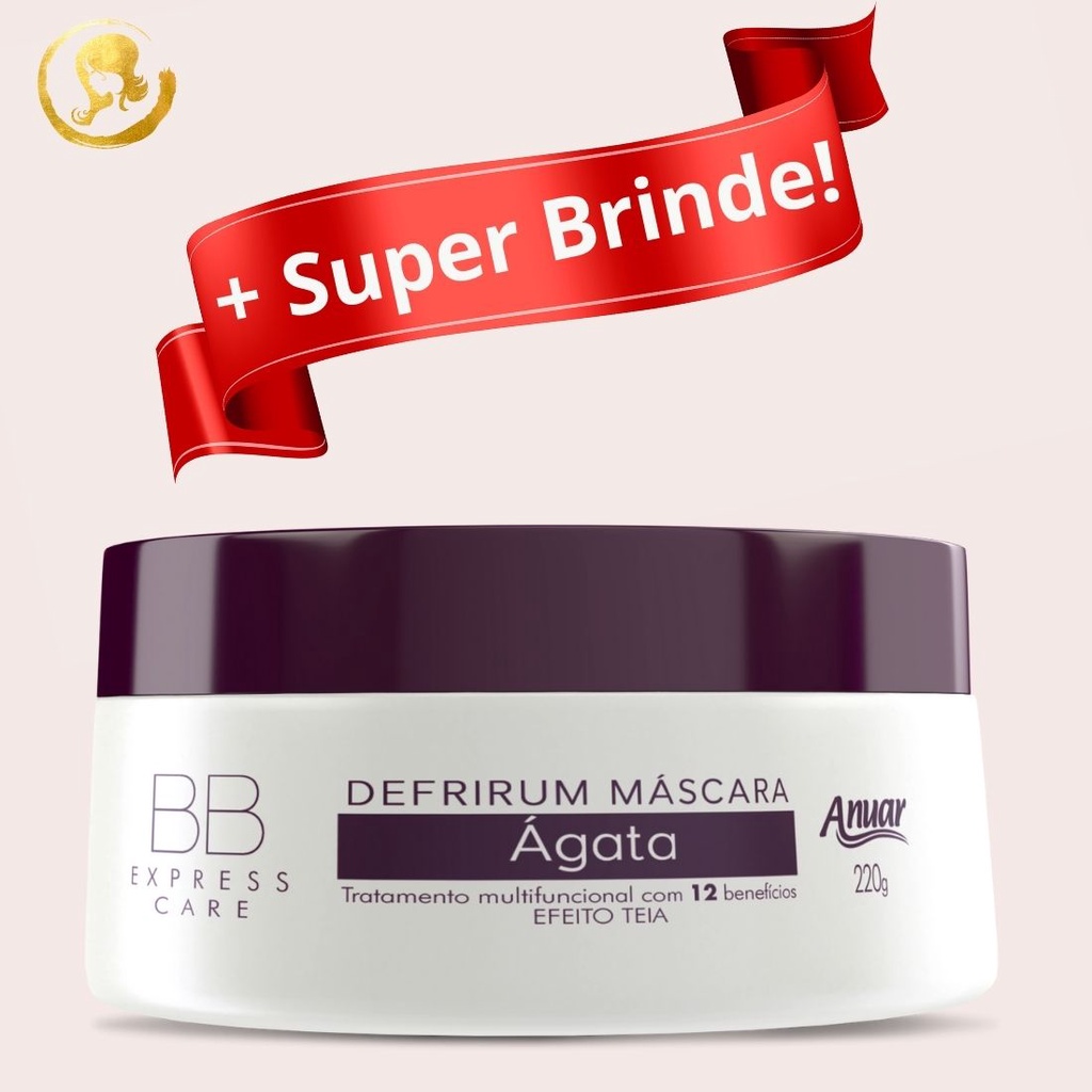 Defrirum Máscara Reconstrutora Uso  Profissional Ágata Lazuli Quartzo Safira Multibenefício Restauradora para cabelo Pronta Entrega