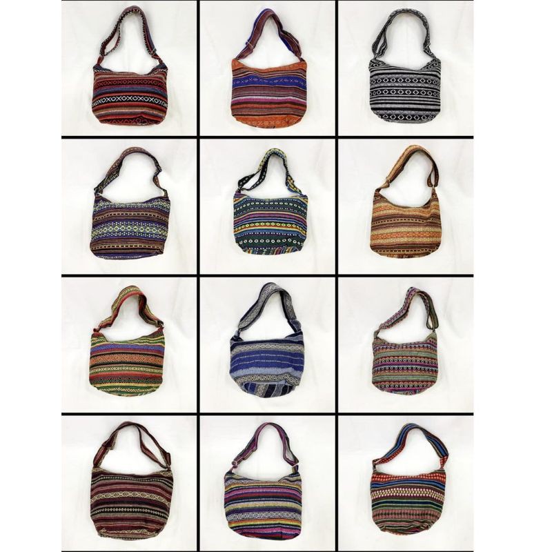 Bolsa Transversal/Ombro Sacola Tecido Manta Indiana Peruana Étnica Hippie Vintage Boho Estampada | Grande — imagem 2 de 2