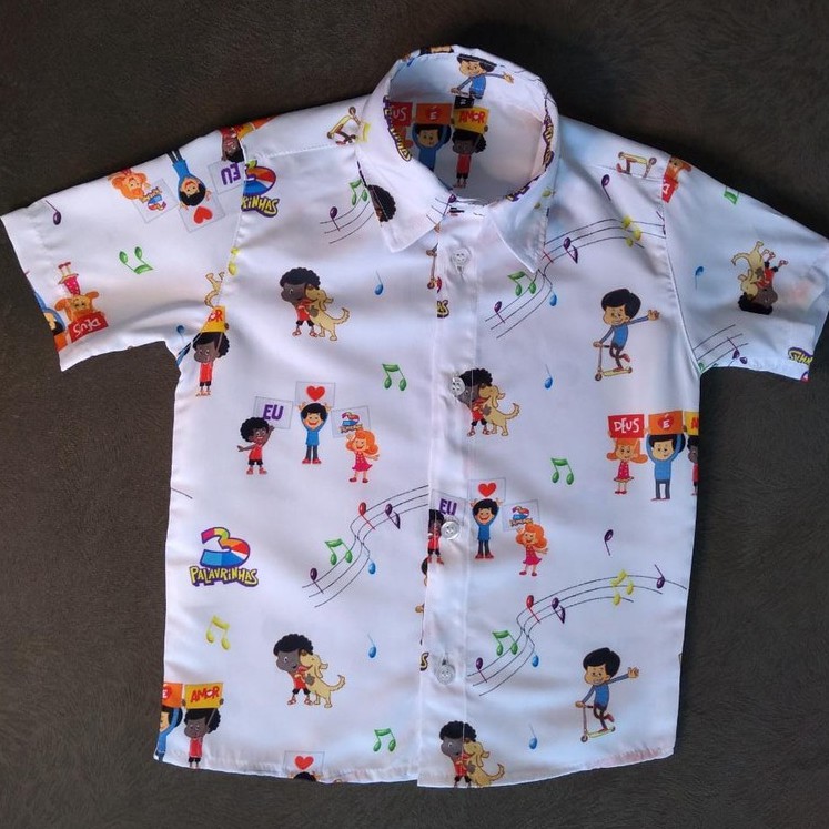 Camisa temática avulsa - vários temas gravata ilustrativa