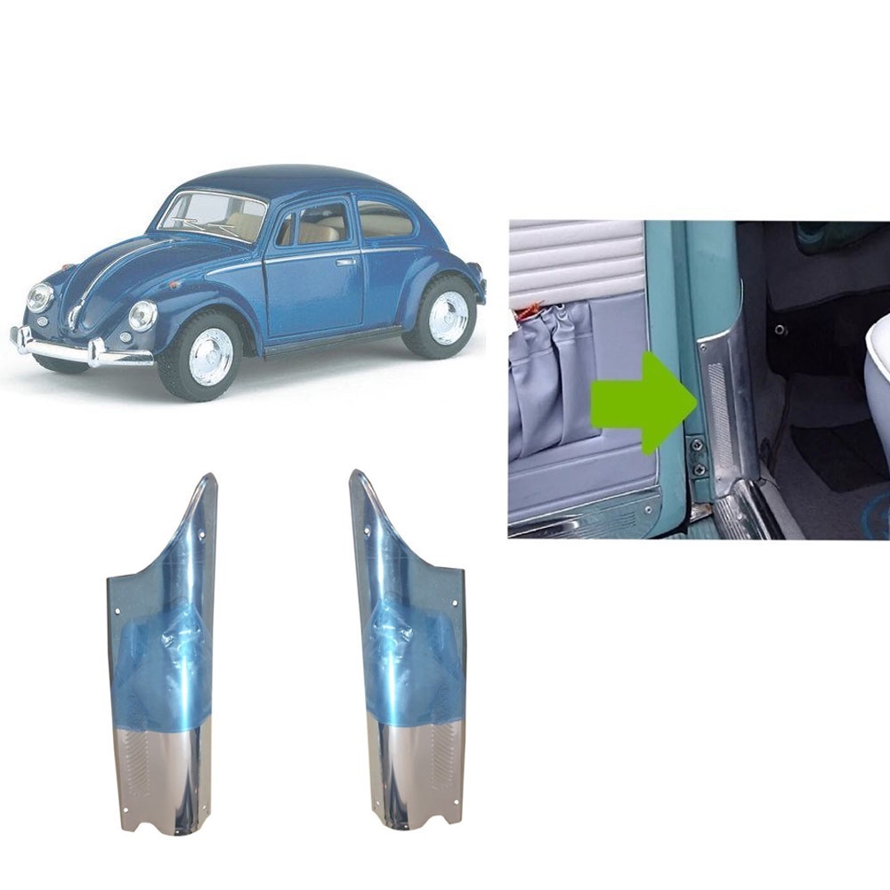 acabamento protetor da coluna bate pé VW Fusca inox cromado em Oferta na Shopee