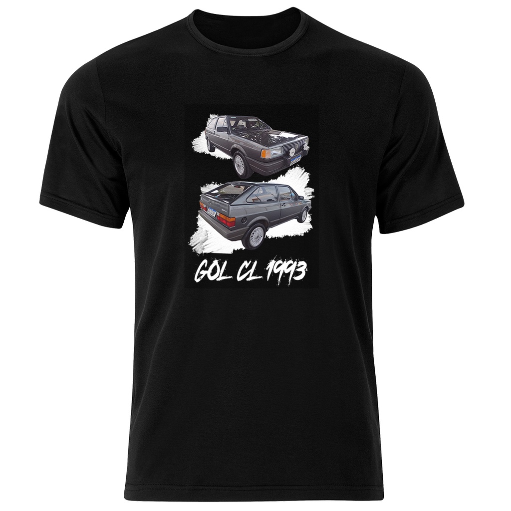 Camisa Camiseta Preta Confeccionada em 100% Poliéster Tema Gol Quadrado CL 1993