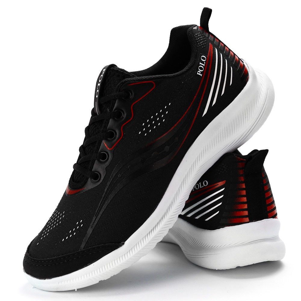 Tenis Masculino Corrida Preto Academia Escolar Impacto Ortopédico