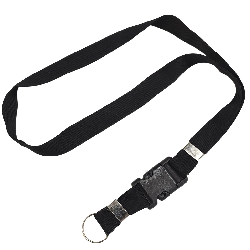 Cordão Porta Crachá Chaveiro Moto Carro Tirante Preto Liso Engate Tic Tac Fecho