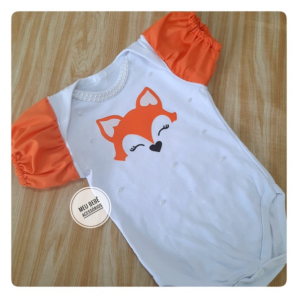 Body de bebê, body raposinha, body mesversario, body de bebe, body infantil