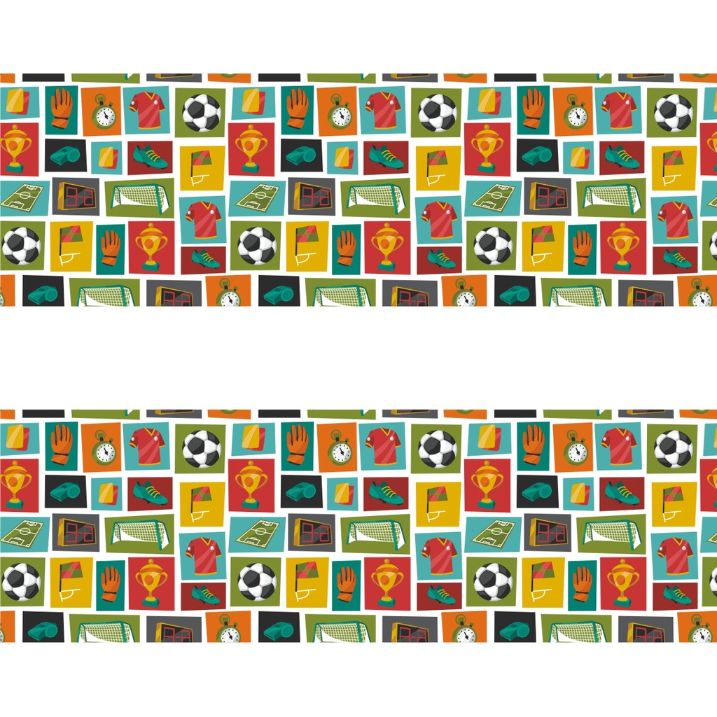 Adesivo Faixa Border Infantil Jogo Futebol Jogador Bola Campo Gramado kit com 5 unidades M14