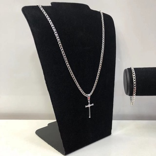 Corrente E Pulseira Com Pingente Banhado Prata 925 Masculina 60-70cm 4mm/Corrente Grumet/Colares Masculino