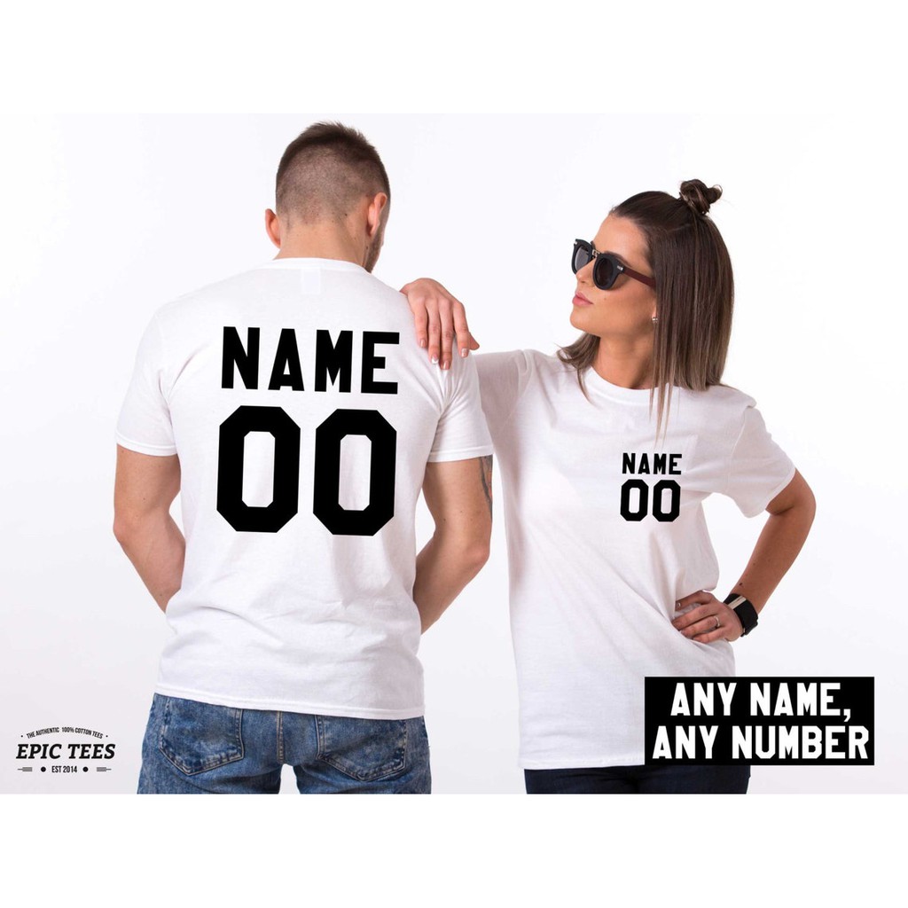 Antecedent their Rub Kit Casal Namorados Combinando Nome Numero 2 Camisetas Iguais | Shopee  Brasil