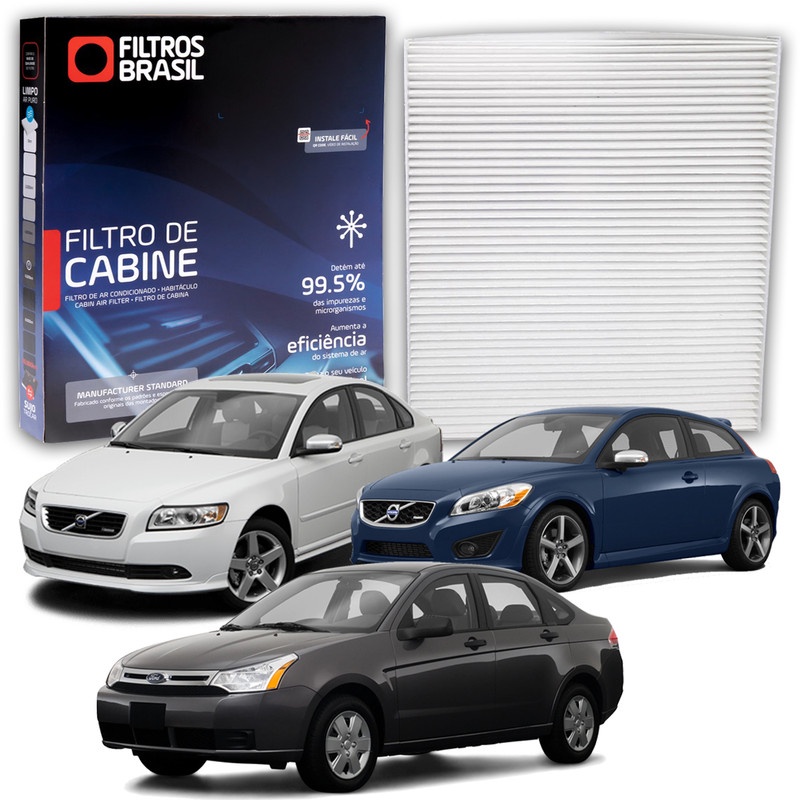 Filtro da Cabine Ar Condicionado Ford Focus Hatch Sedan GL GLX Sigma VOLVO C30 C70 S40 2.4 TURBO V50 em Oferta na Shopee