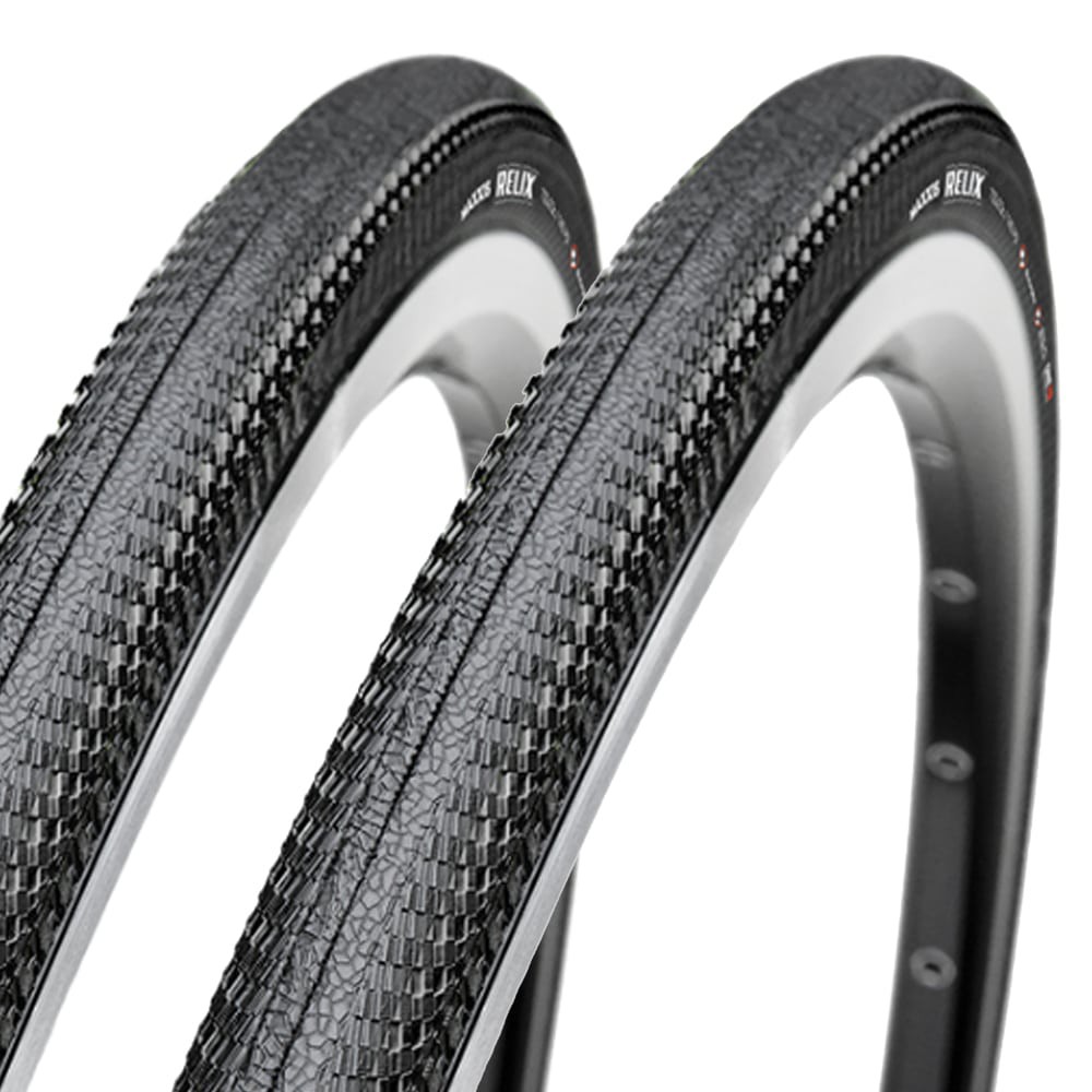 Kit 2 Pneus Maxxis Relix 700x23C Dobrável (Kevlar) Preto