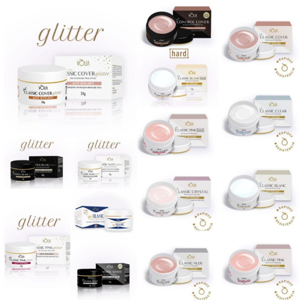 Gel Vólia Fórmulas Novas Todas Cores Linha Classic e Linha Gliter