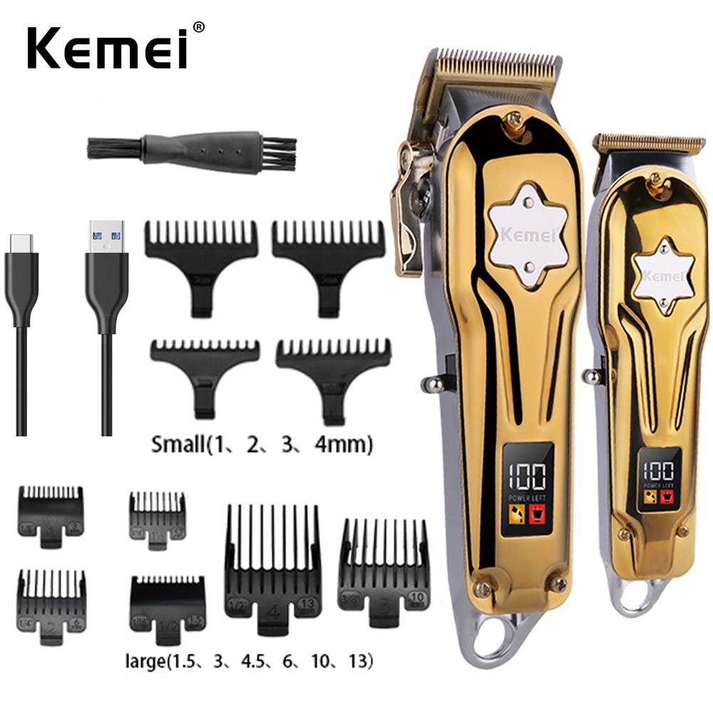 KEMEI Máquina De Cortar Cabelo Para Masculino / Aparador Profissional Sem Fio em Oferta na Shopee