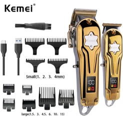 KEMEI Máquina De Cortar Cabelo Para Masculino / Aparador Profissional Sem Fio