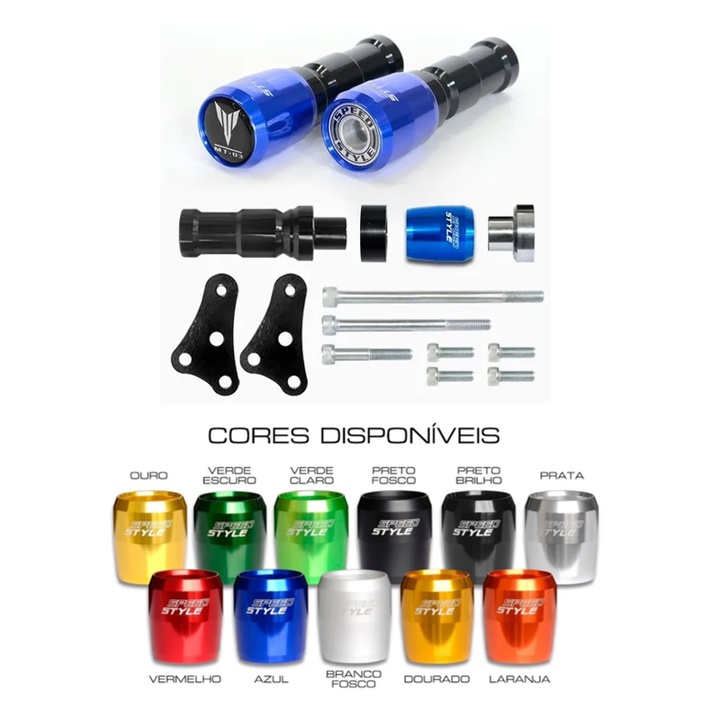 Slider dianteiro Speed Style Yamaha MT03 MT-03 MT 03 2016-2022