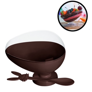 Kit Ovo De Acrílico + Colher Para Rechear 250g 350g Pascoa plastico Embalagem