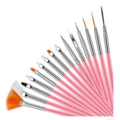 Kit Pincel Gel Uv Com 15 Pinceis Manicure Acrigel Salão Barato em Oferta na Shopee