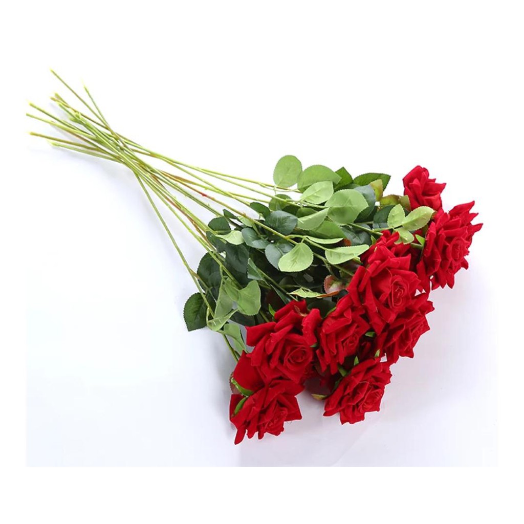 Kit Festa 10 Rosas Vermelhas Aveludada Flor Artificial Em Toque Real 25 Cm  Decoração Arranjo | Shopee Brasil